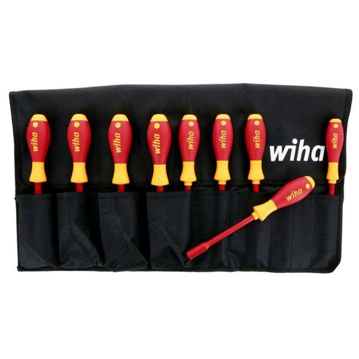 Wiha Tools 32288 Insulated Inch Nut Driver Set w/ Roll-Up Pouch, 9 Pc.