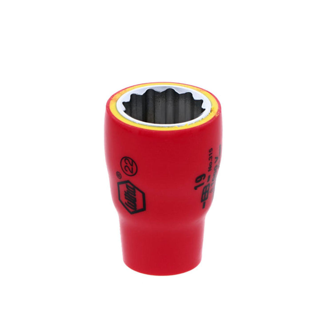 Wiha Tools 31519 Insulated Socket, 3/8" Drive, 19 mm