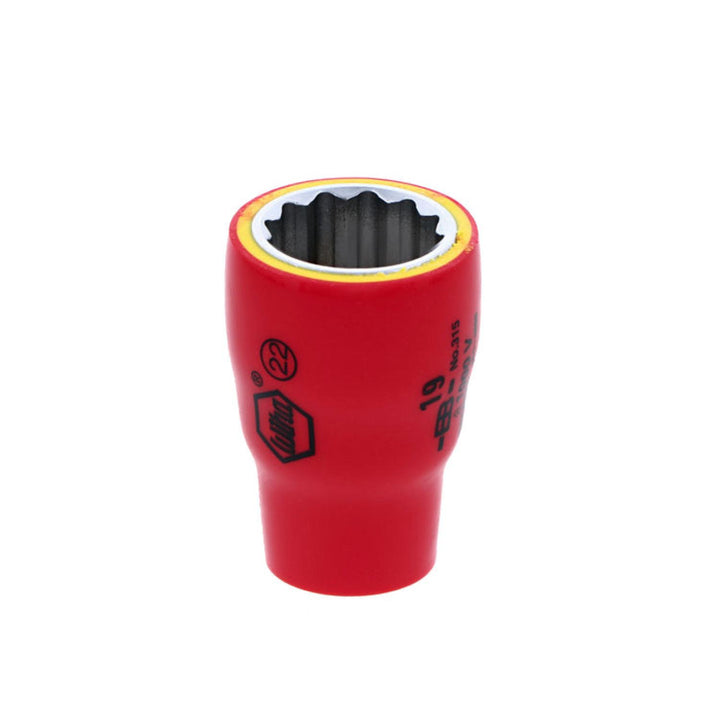 Wiha Tools 31519 Insulated Socket, 3/8" Drive, 19 mm