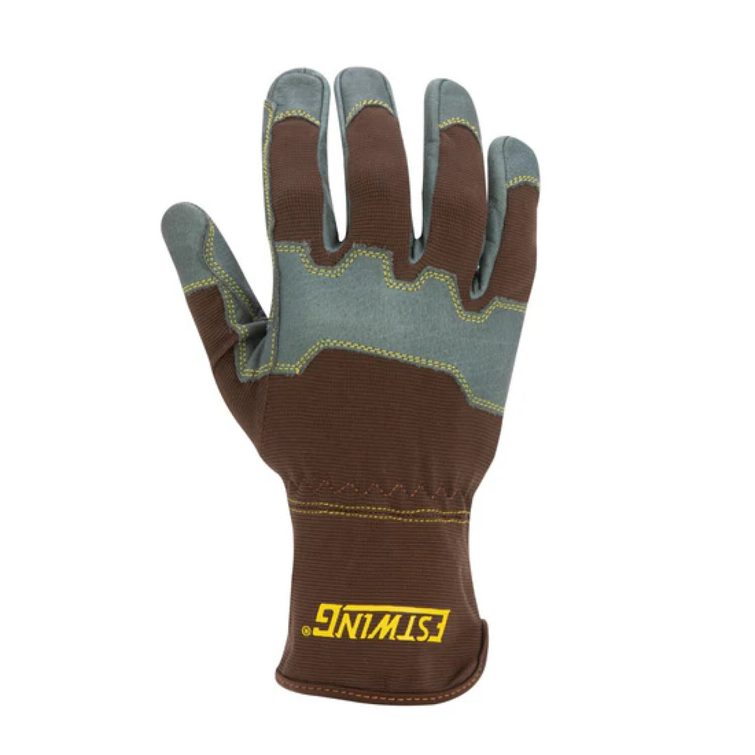Estwing EWLP1008 Reinforced Knuckle Leather Palm Work Glove with Elastic Sewn Extended Cuff