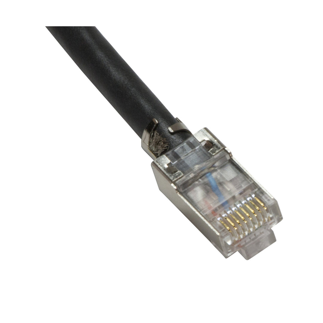 Platinum Tools 106242 Standard RJ45 CAT6A/7 Modular Plug, 8P8C, Shielded with External Ground, Stranded or Solid Cable — 50pcs in Bulk Bag