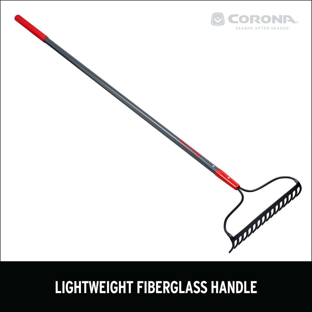 Corona RK16020 Forged Bow Rake, 16 Head, 16 Tines, Fiberglass Handle