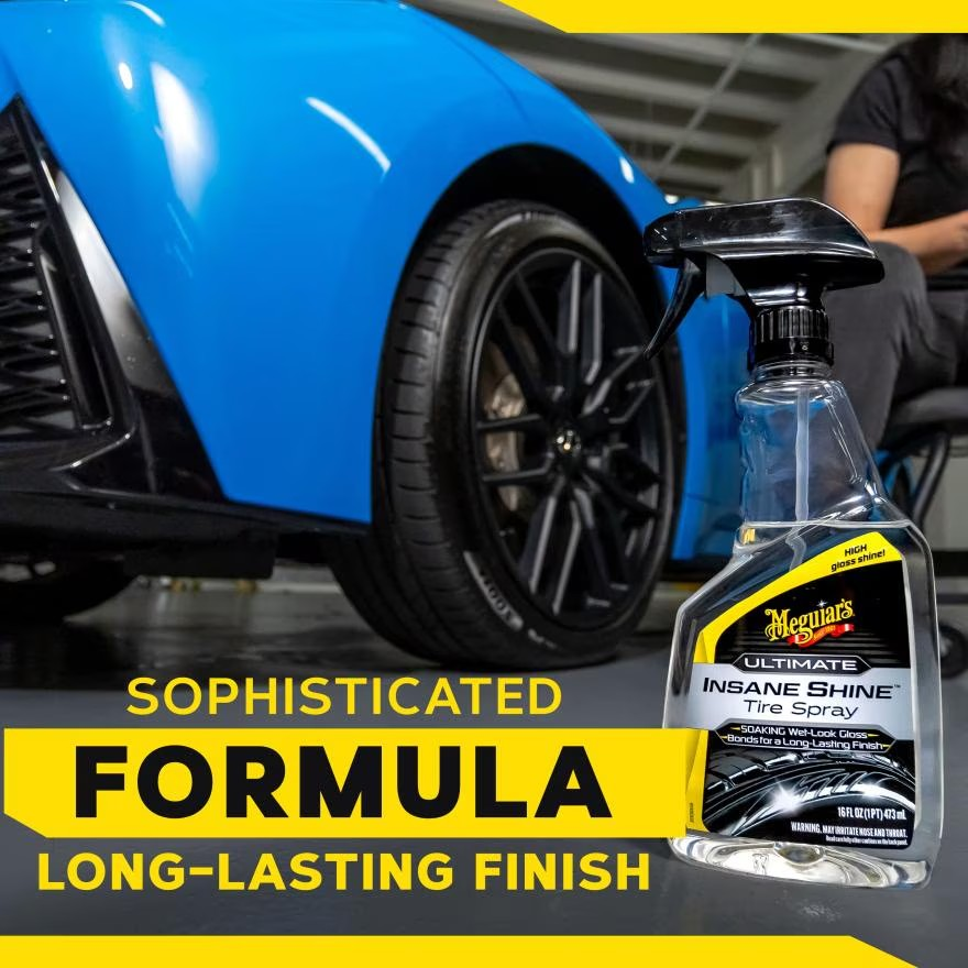 Meguiar's G250816 Ultimate Insane Shine Tire Spray - Premium Tire Dressing with a Lasting High Gloss