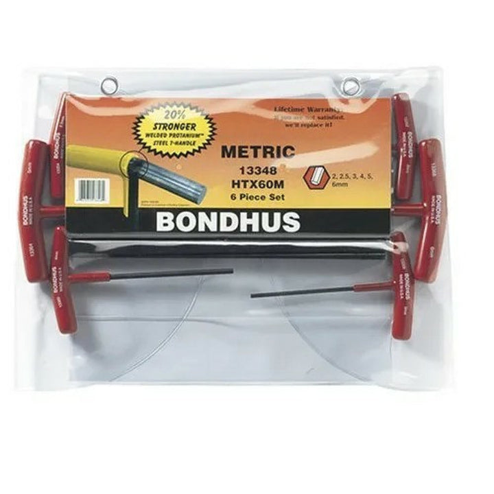 Bondhus 13348, Set 6 Graduated Length Hex T-Handles 2 - 6mm