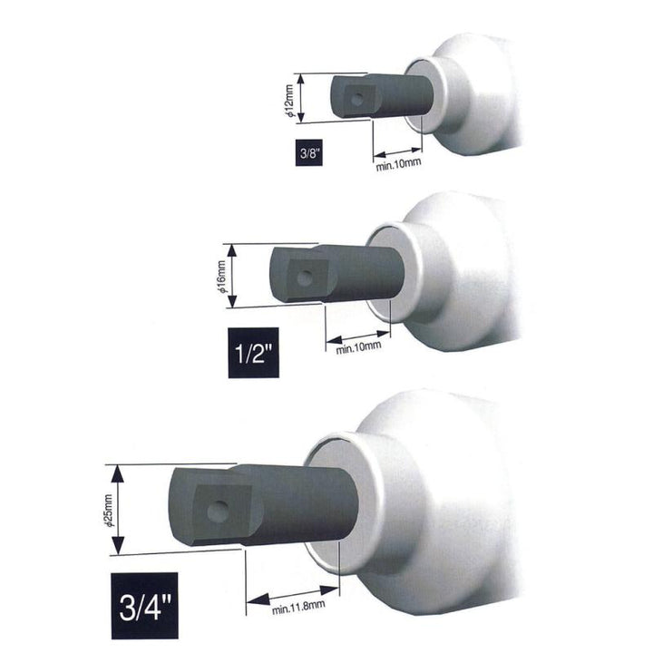 Ko-Ken NV14145.200-19 1/2 Inch Sq. Dr. Extension Socket 19 mm 6 Point Length 200 mm Sleeve Drive