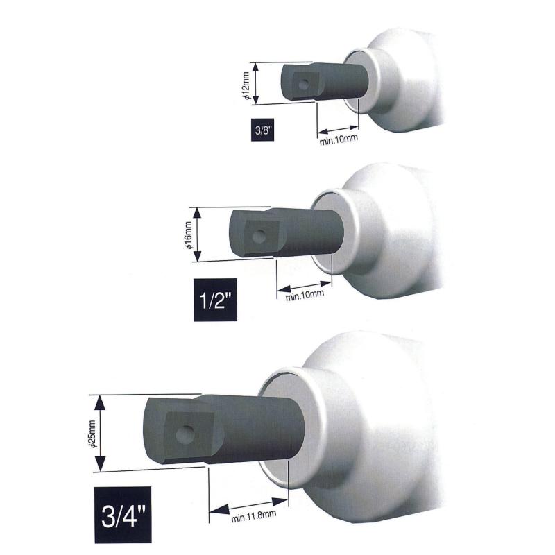 Ko-Ken NV14400-19 1/2 Inch Sq. Dr. Socket 19 mm 6 Point Length 54 mm Sleeve Drive