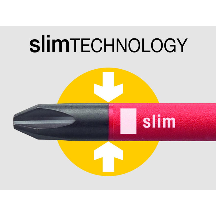 Wiha Tools 32196 Insulated SlimLine Slotted / Phillips / Square Screwdriver Set, 6 Pc.