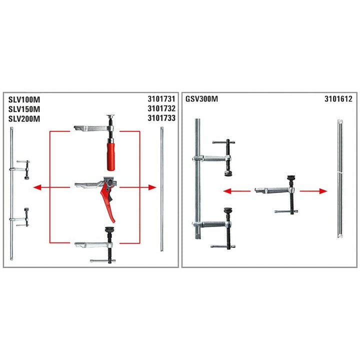 Bessey SLV200M Variable clamp set, 78 x 4.75 IN