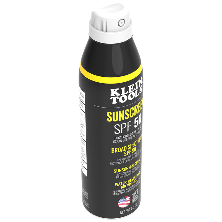 Klein Tools SPF50SPY55 Sunscreen Spray, Broad Spectrum SPF 50, 12-Pack