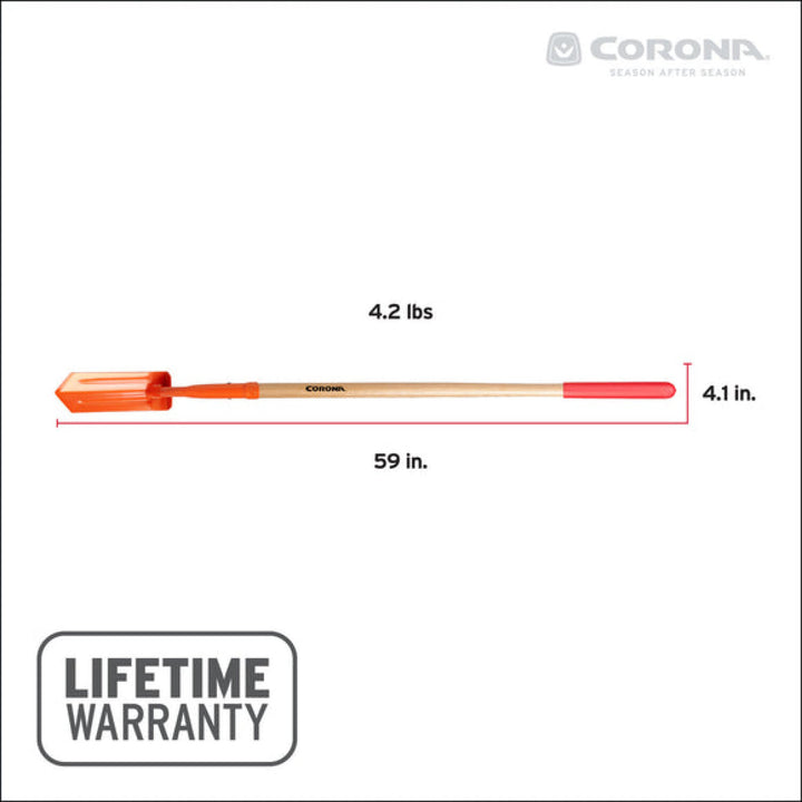 Corona SS16400  Trench Hardwood Shovel, 12 Gauge, 4 in.