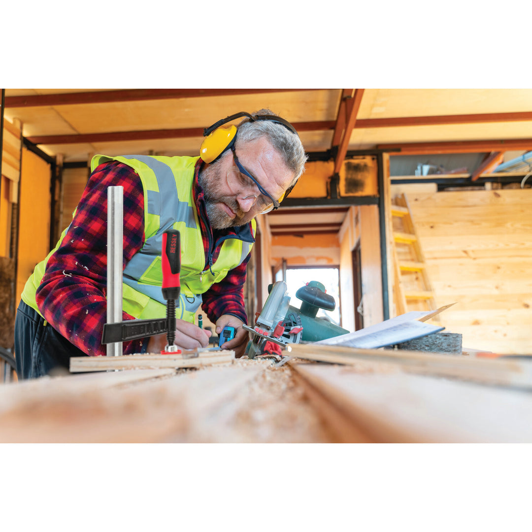 Bessey TGJ2.536+2K Clamp, woodworking, F-style, 2K handle, replaceable pads, 2.5 In. x 36 In., 600 lb