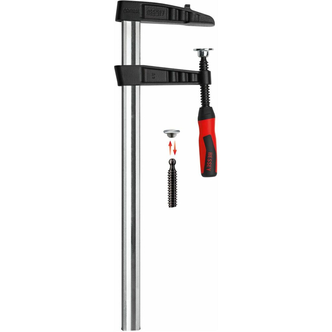 Bessey TGK4.524+2K Clamp, woodworking, F-style, 2K handle, replaceable pads, 4.5 In. x 24 In., 1540 lb