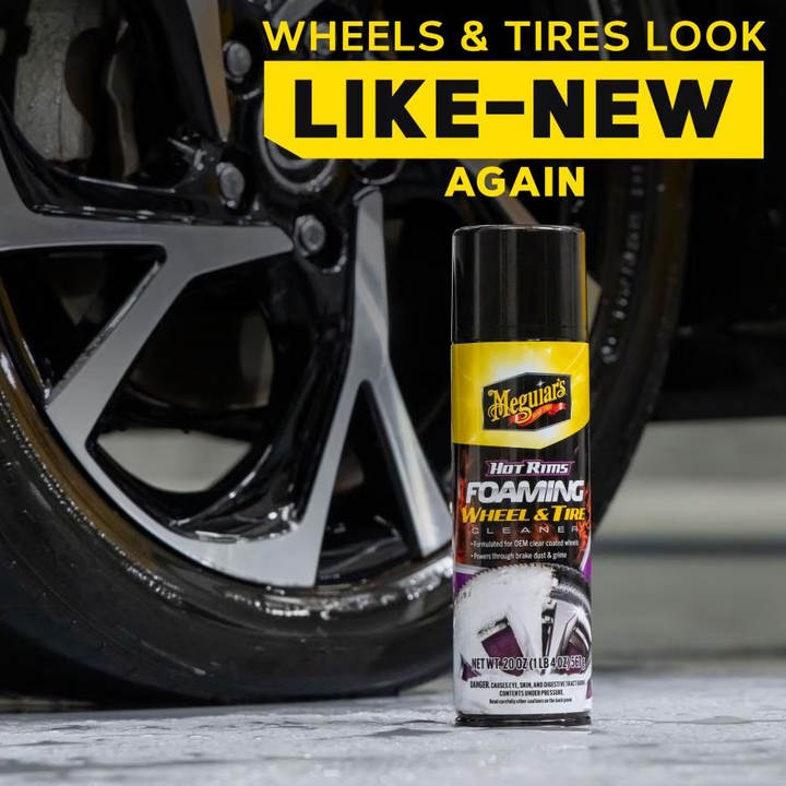 Meguiar's G250320 Hot Rims Foaming Wheel & Tire Cleaner - Quickly Powers Through Brake Dust and Grime