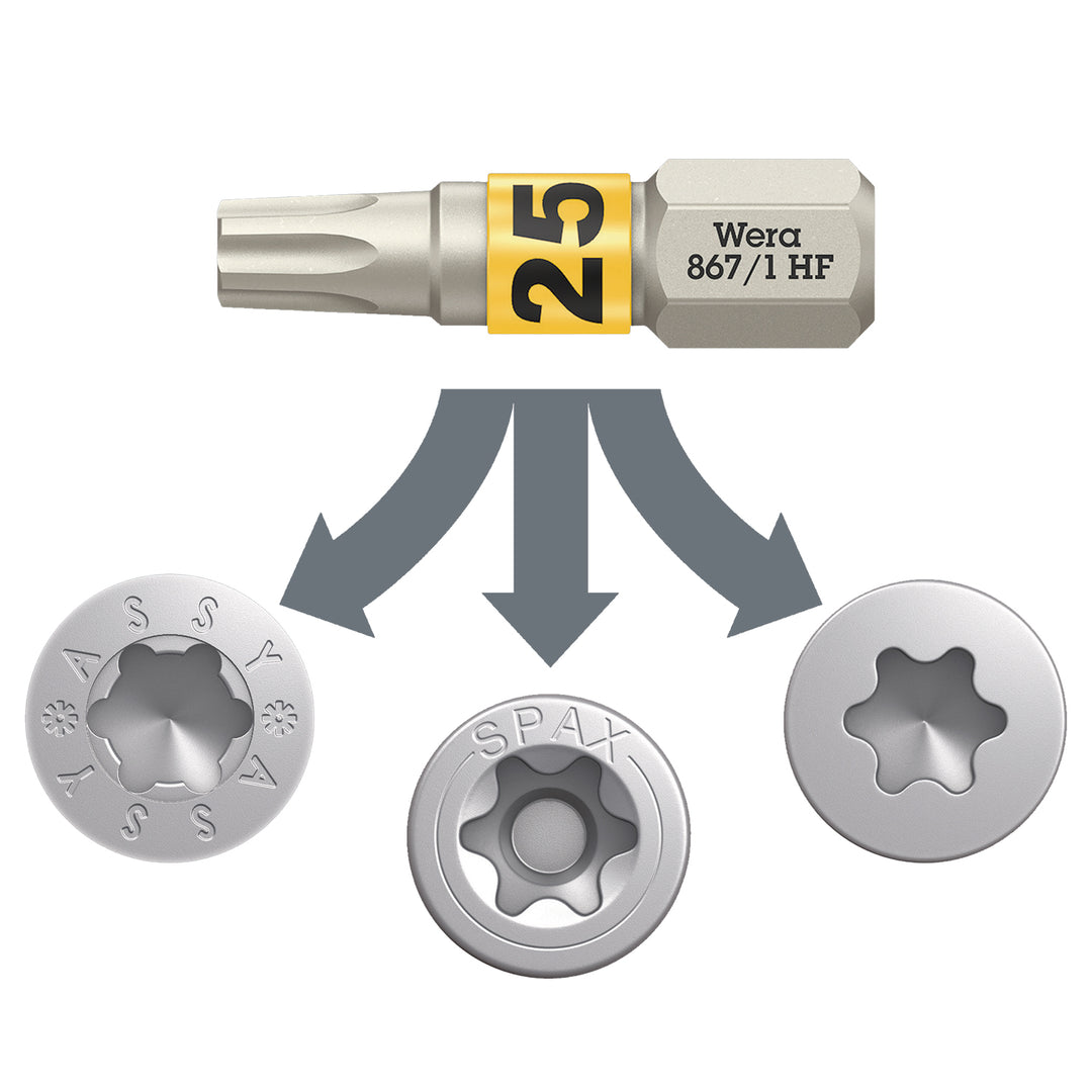 Wera 05073641001 Bit-Check 12 Wood TX HF 1 SB Set, 12 Pc.