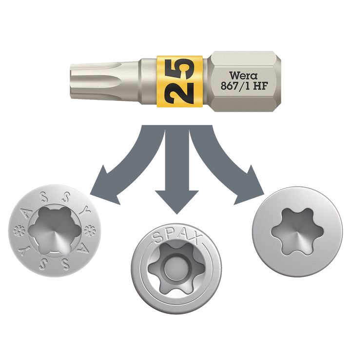 Wera 05073641001 Bit-Check 12 Wood TX HF 1 SB Set, 12 Pc.