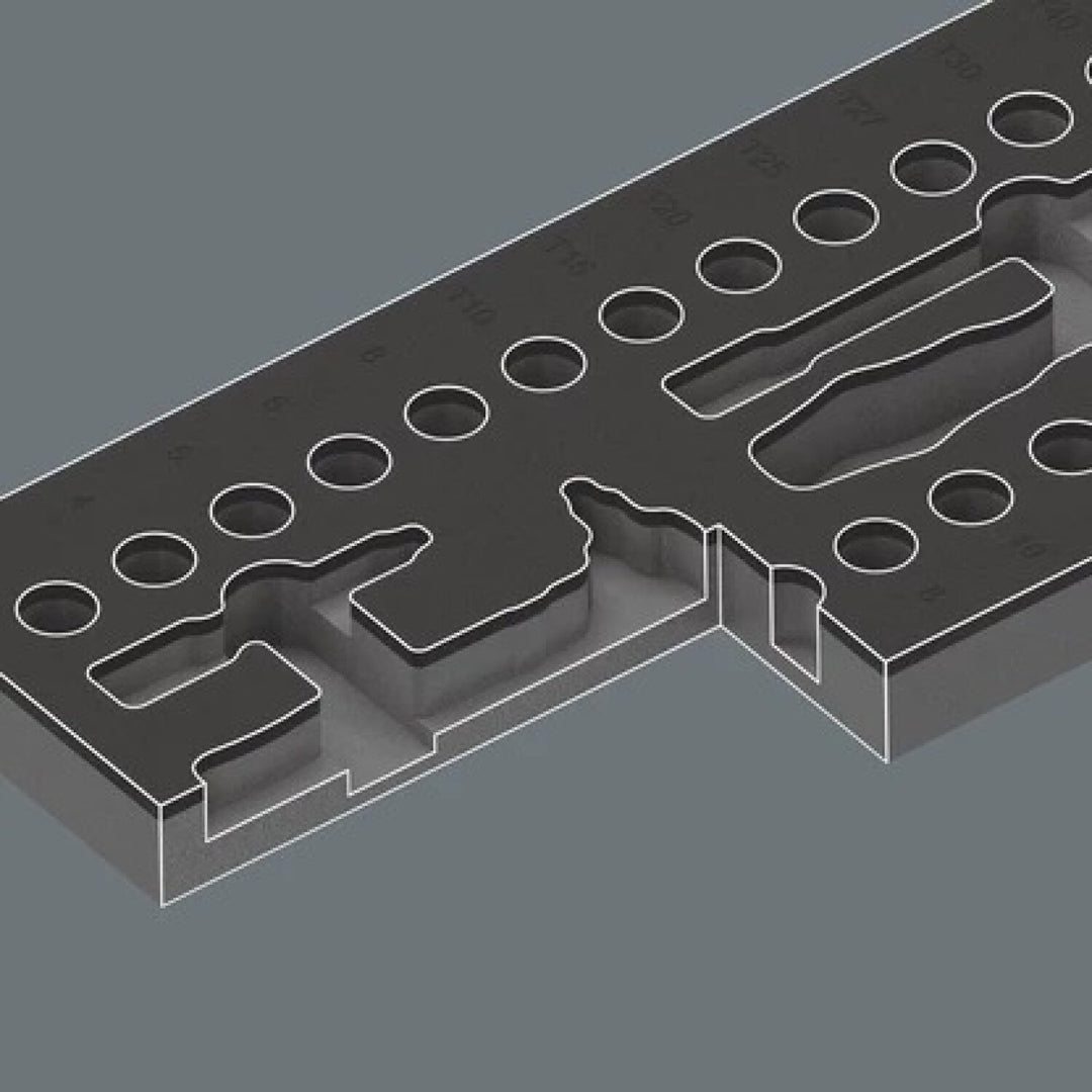 Wera 05150117001 9727 Foam insert 8007 A VDE Zyklop VDE ratchet set 1, 1/4"