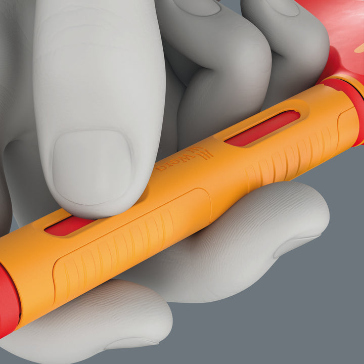 Wera 410 i VDE A RA VDE-insulated T-handle adapter screwdriver with ratchet functionality for 1/4" sockets