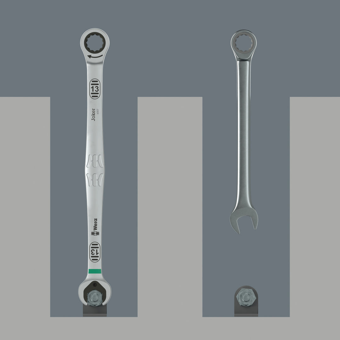 Wera 6007 Joker SB Ring Ratchet Spanner, Long Design, 10 x 209 mm
