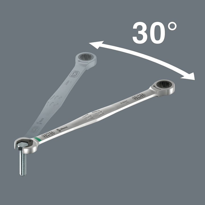 Wera 6007 Joker SB Ring Ratchet Spanner, Long Design, 17 x 304.5 mm