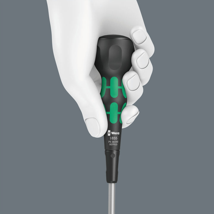 Wera 1855 PZ Kraftform Ball-Grip Pozidriv-Head Screwdriver, PZ2 x 100 mm