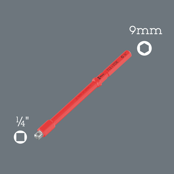 Wera Kraftform Kompakt A VDE 712 i Adapter Blade, Insulated, for 1/4" Sockets, 1/4" x 154 mm
