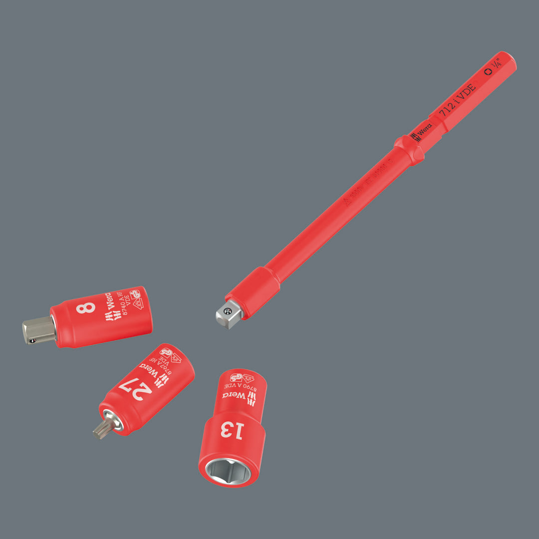 Wera Kraftform Kompakt A VDE 712 i Adapter Blade, Insulated, for 1/4" Sockets, 1/4" x 154 mm