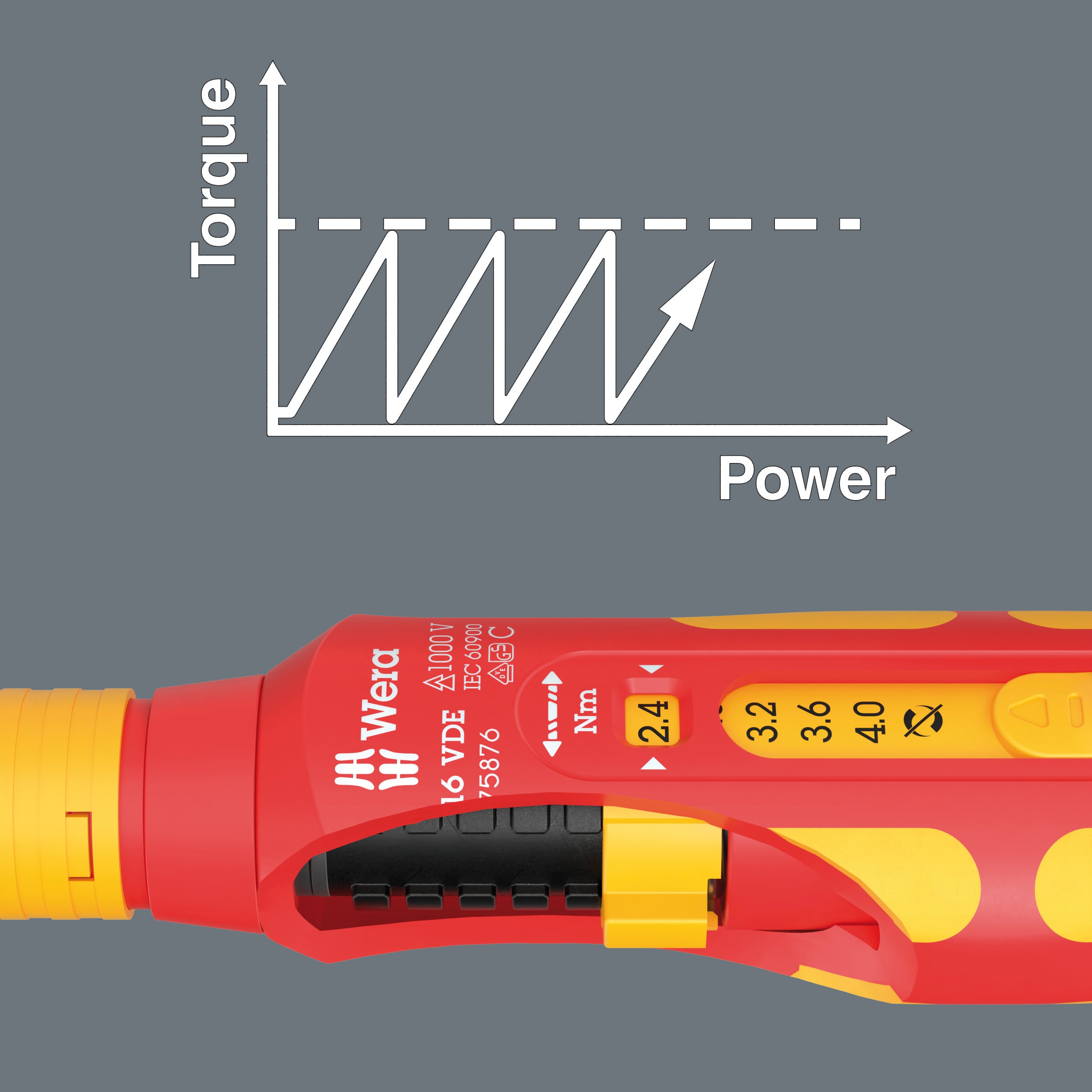 Wera 7516 VDE Kraftform Safe-Torque Speed Torque screwdriver, 2.4