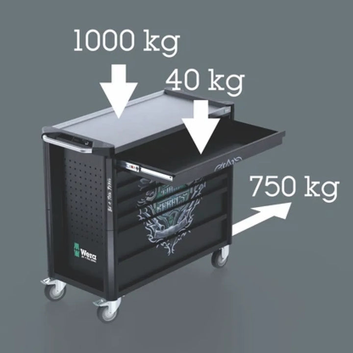 Wera 05501881001 9801 Tool Rebel roller cabinet Stainless XXL, without tools