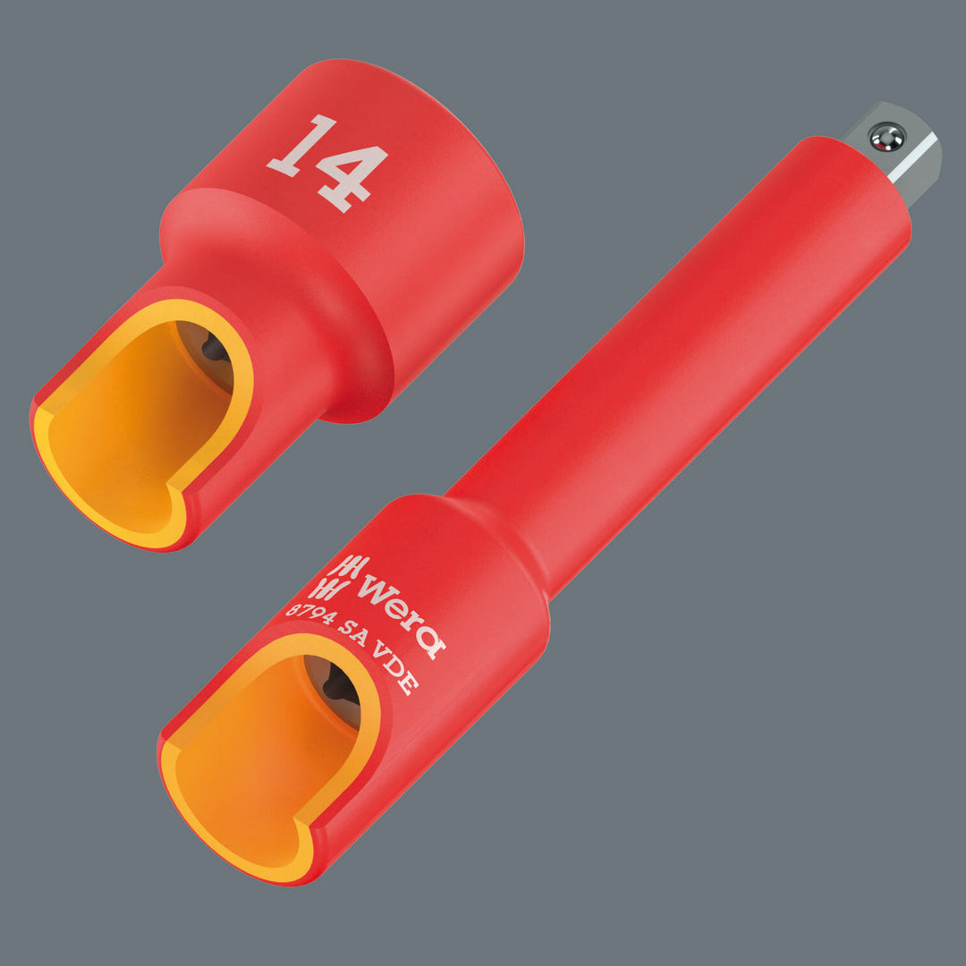 Wera 8790 A VDE Zyklop Socket, Insulated, with 1/4" Drive, 5.5 x 41 mm