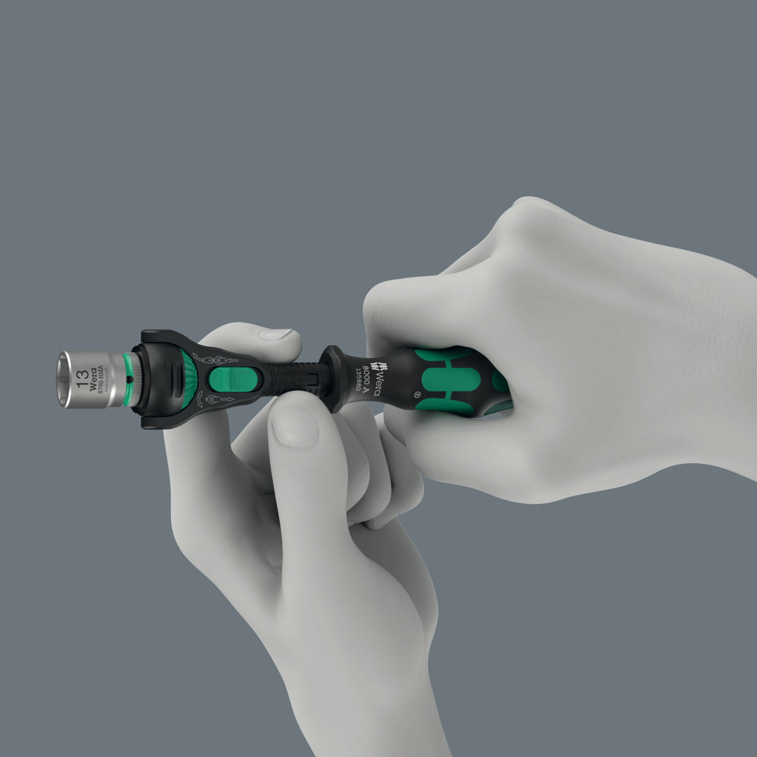 Wera 8000 A Black Edition Zyklop Speed Ratchet with 1/4" Drive