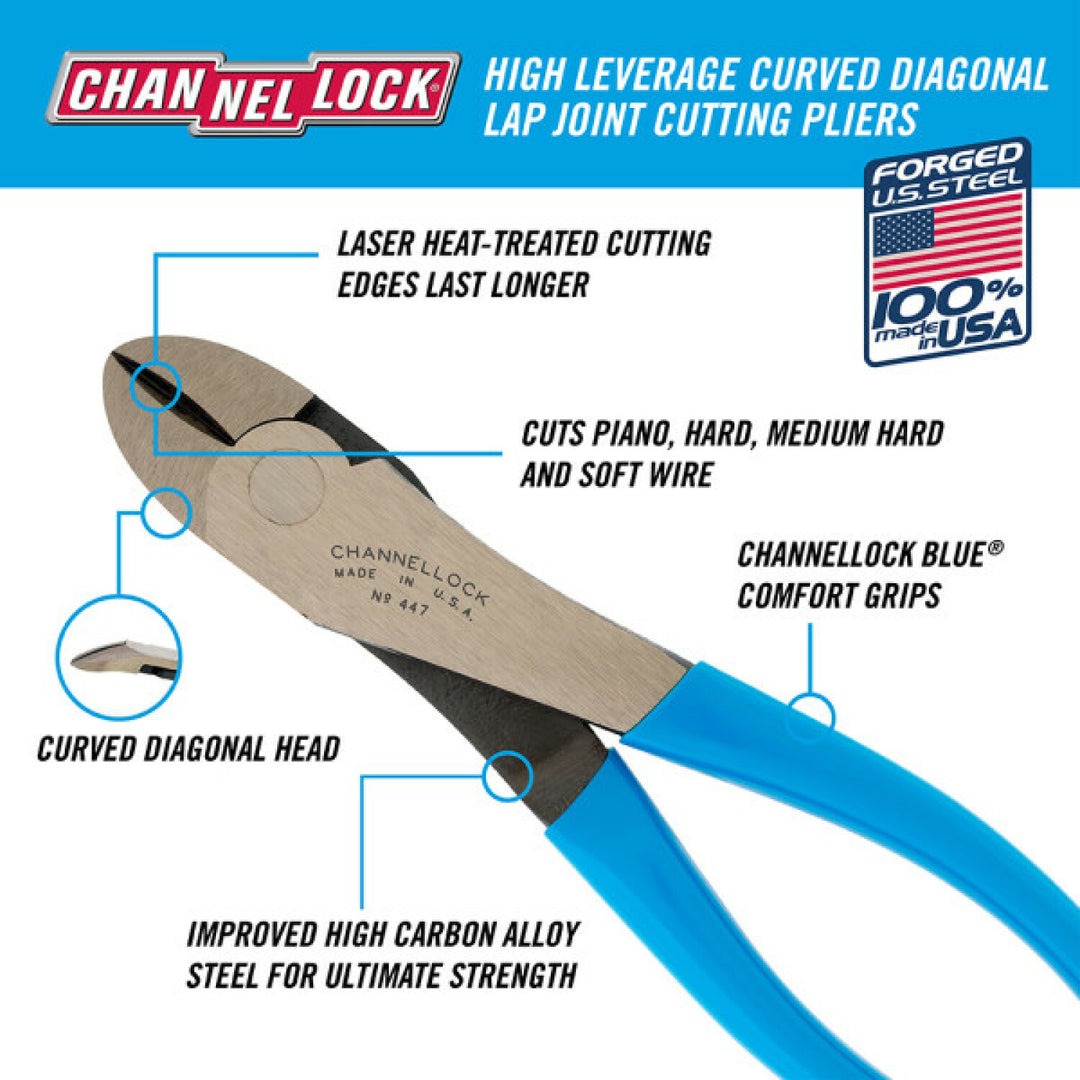 Channellock 447 Curved Diagonal Cutting Pliers