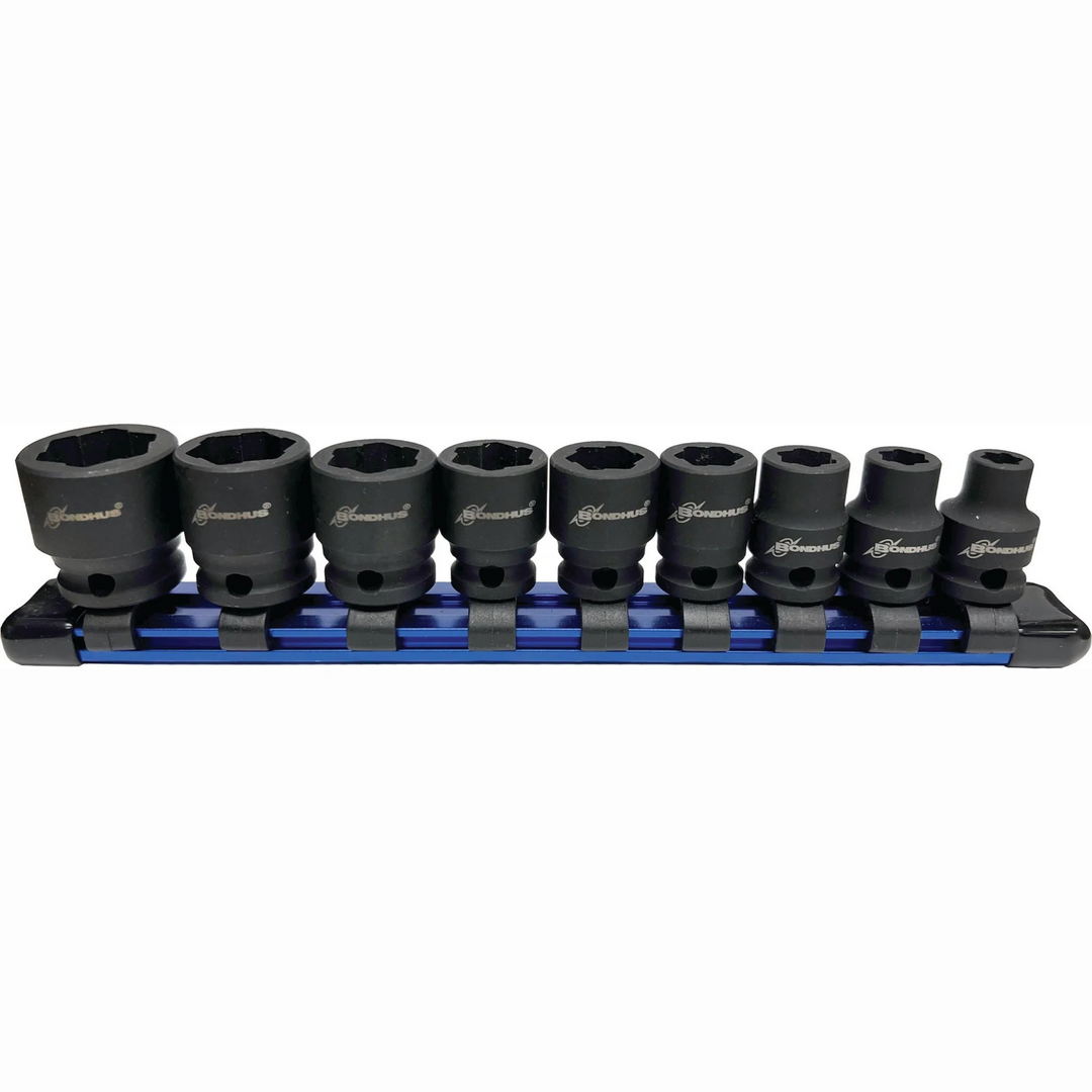 Bondhus 83137T Set 9 External Twist Socket Set, 3/8" Dr, 1/4" - 3/4"