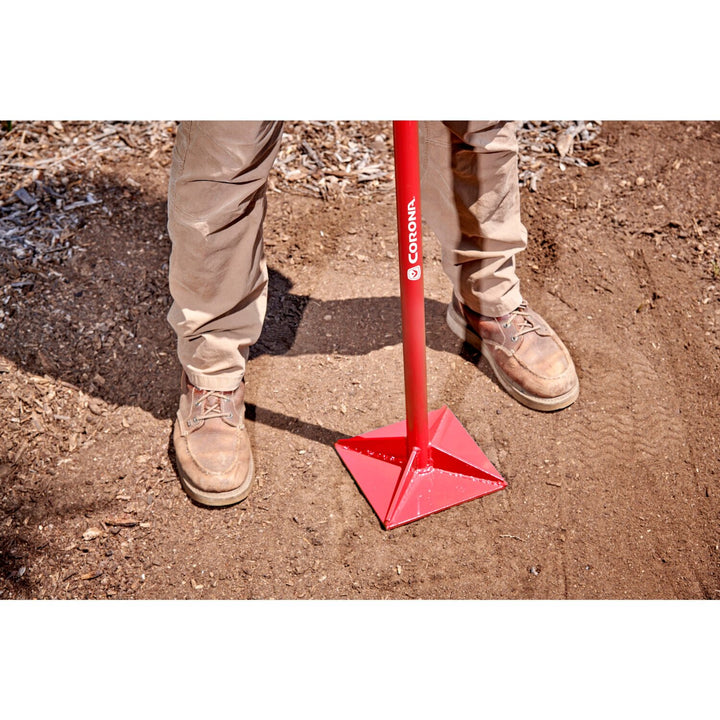 Corona UT 60055 All-Steel Dirt Tamp, 3-1/2 in. x 12 in., 58 in. Steel Handle