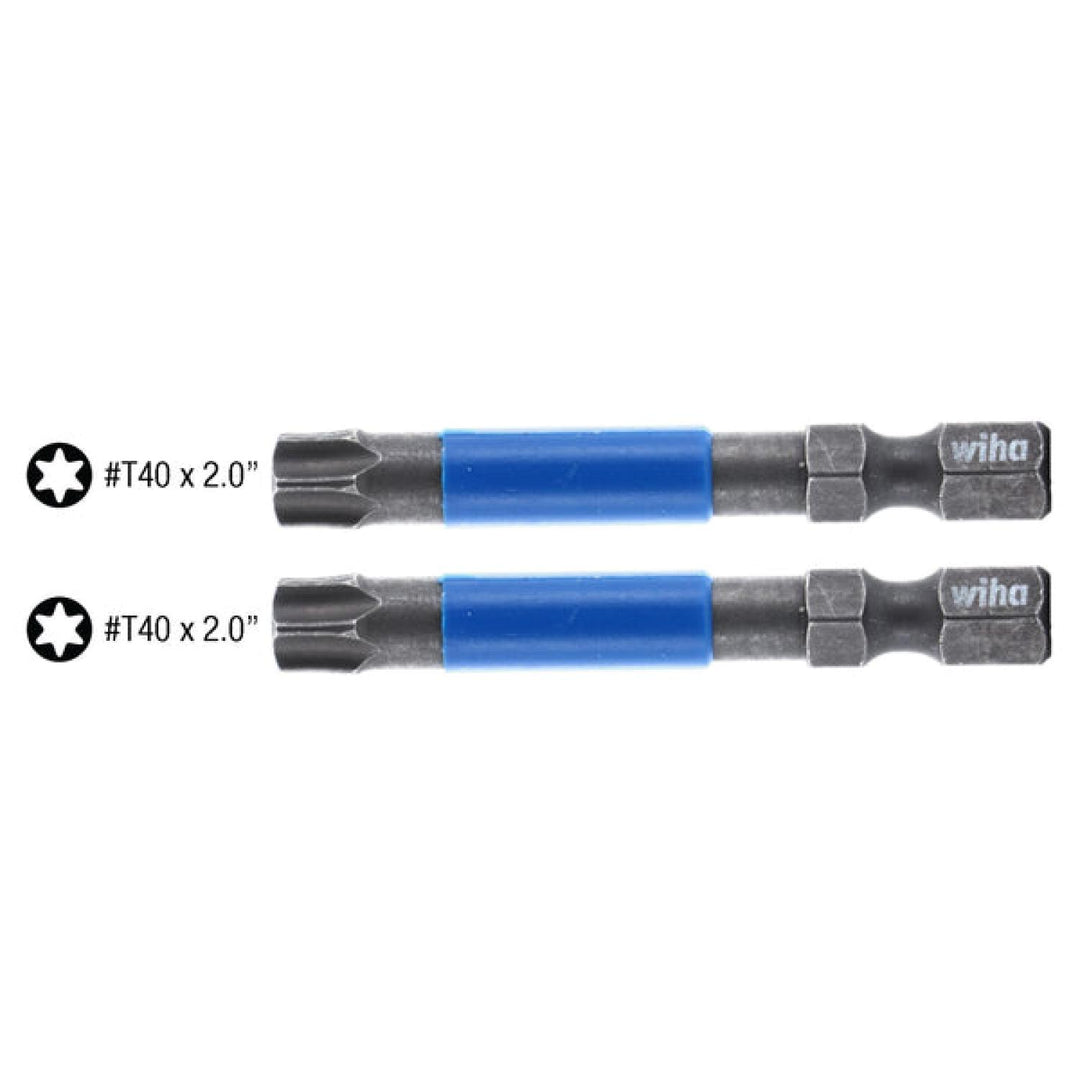 Wiha Tools 70223 TerminatorBlue Impact Bit TORX T40 - 2 Inch - 2 Pack
