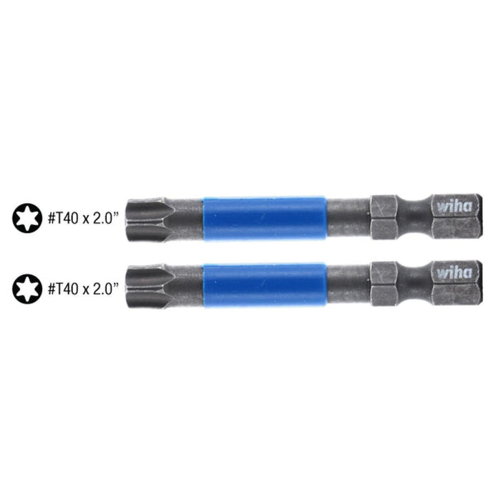 Wiha Tools 70223 TerminatorBlue Impact Bit TORX T40 - 2 Inch - 2 Pack