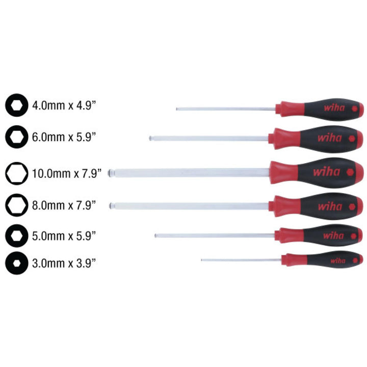 Wiha Tools 36792 MagicRing Ball End Metric Screwdriver Set, 6 Pc. Set