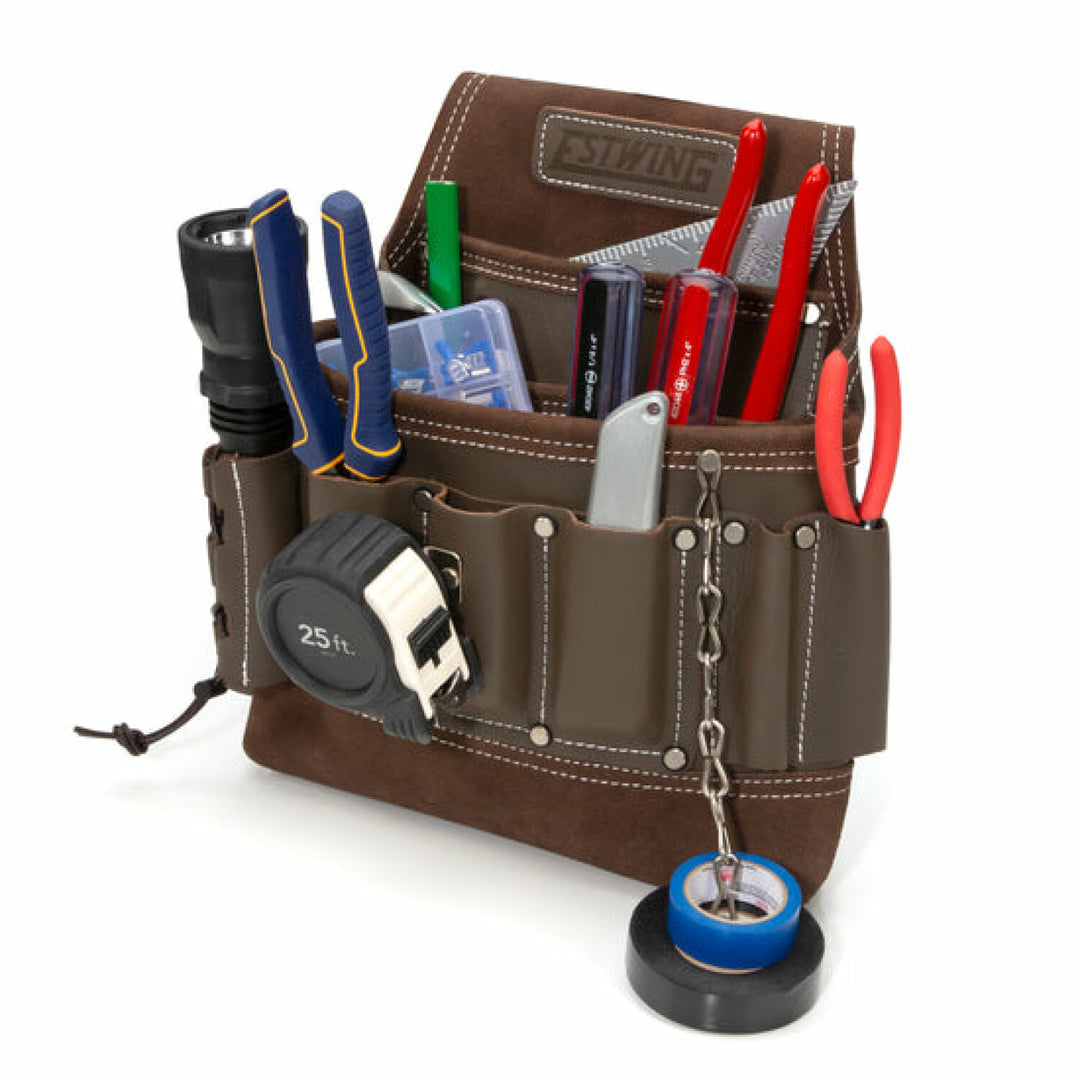 Estwing 94749 8-Pocket Leather Electrician's Tool Pouch