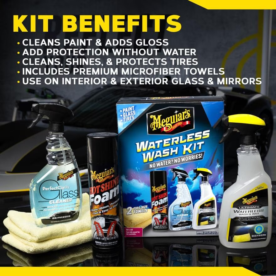 Meguiar's G55255 Waterless Wash Kit - This Kit Gently Cleans, Adds Shine, and Protects all without Water