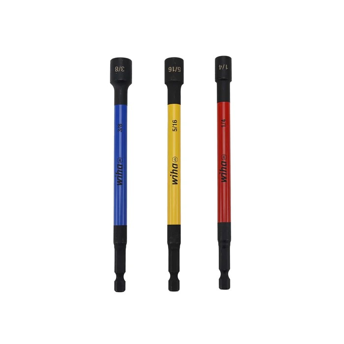 Wiha Tools 70495 Color Coded Magnetic Nut Setter SAE Set, 3 Pc.