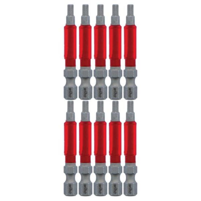 Wiha Tools  76570 MaxxTor Impact Bit Hex 1/8" x 49mm - 10 Pack