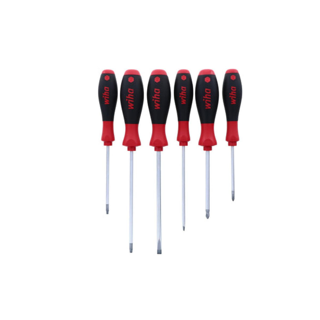 Wiha Tools 30291 SoftFinish Slotted / Phillips / Square Screwdriver Set, 6 Pc.