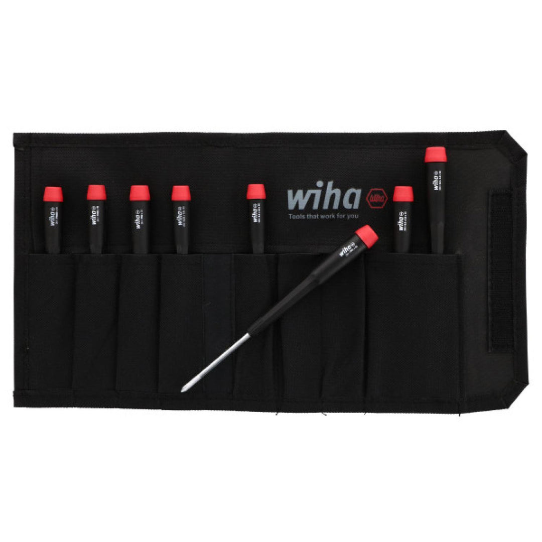 Wiha Tools 26199 Slotted and Phillips Screwdriver Set in Rugged Canvas Pouch, 8 Piece