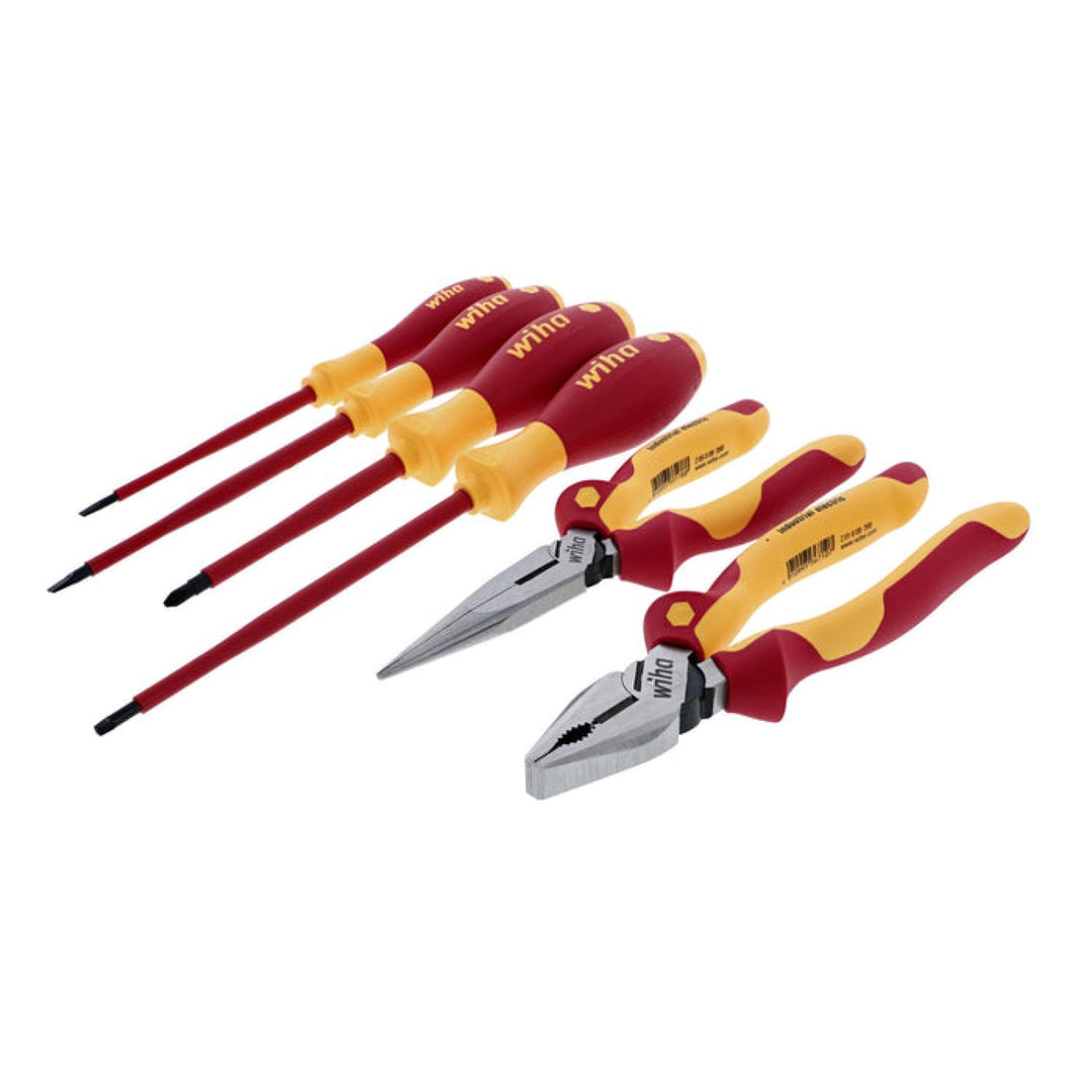 Wiha Tools 32984 Insulated Industrial Combination Pliers and Screwdriver Set, 6 Pc.