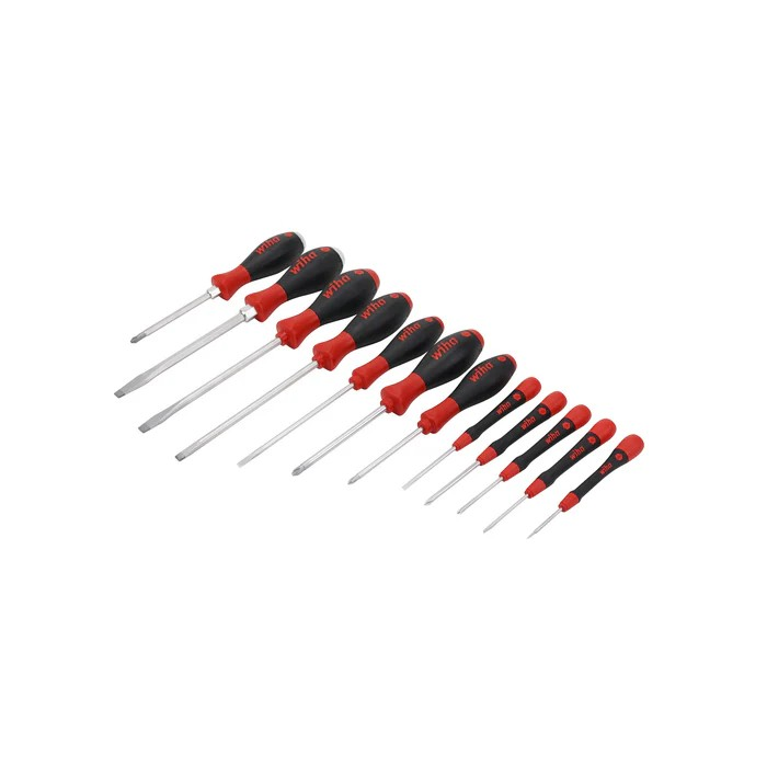 Wiha Tools 30283 Screwdriver Set - PicoFinish Precision, SoftFinish Standard and XHeavy Duty, 12 Pc.