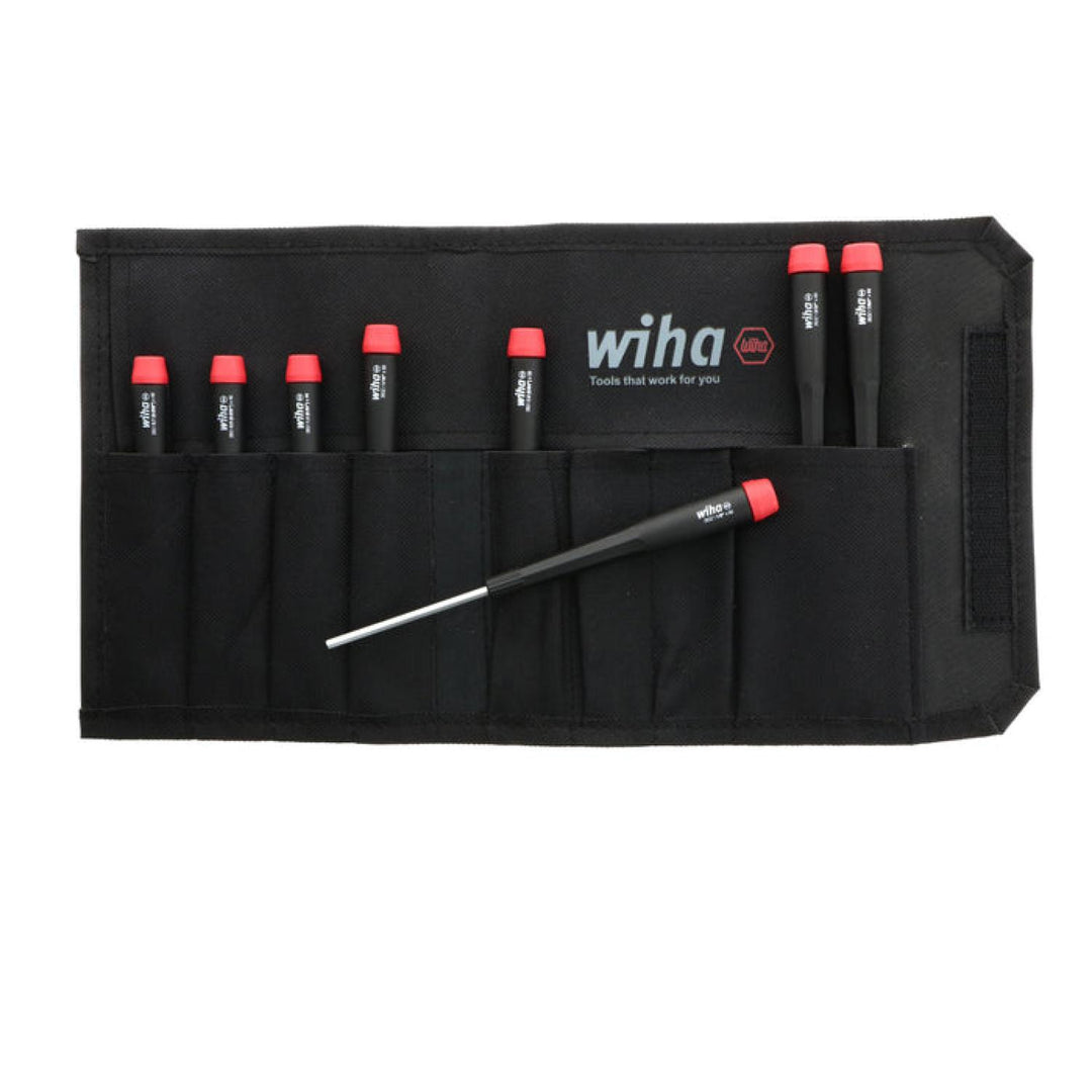 Wiha Tools 26399 Precision Hex Inch Screwdrivers 8 Piece Set in Canvas Pouch
