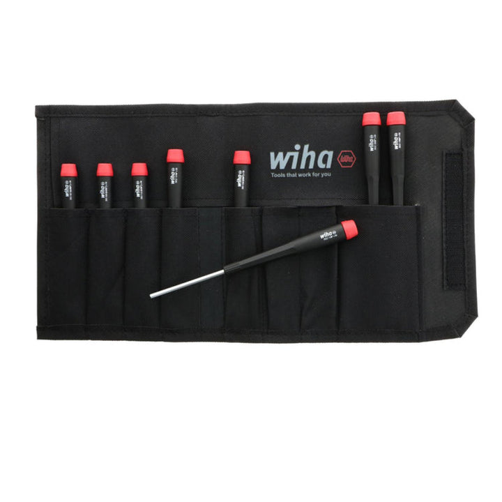 Wiha Tools 26399 Precision Hex Inch Screwdrivers 8 Piece Set in Canvas Pouch