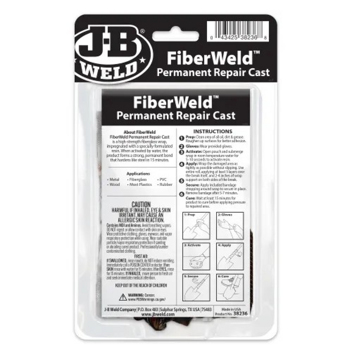 J-B Weld 38236 FiberWeld Permanent Repair Cast, 2" x 36"