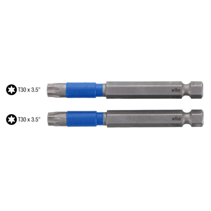 Wiha Tools 70322 TerminatorBlue Impact Bit TORX T30 - 3.5 Inch - 2 Pack