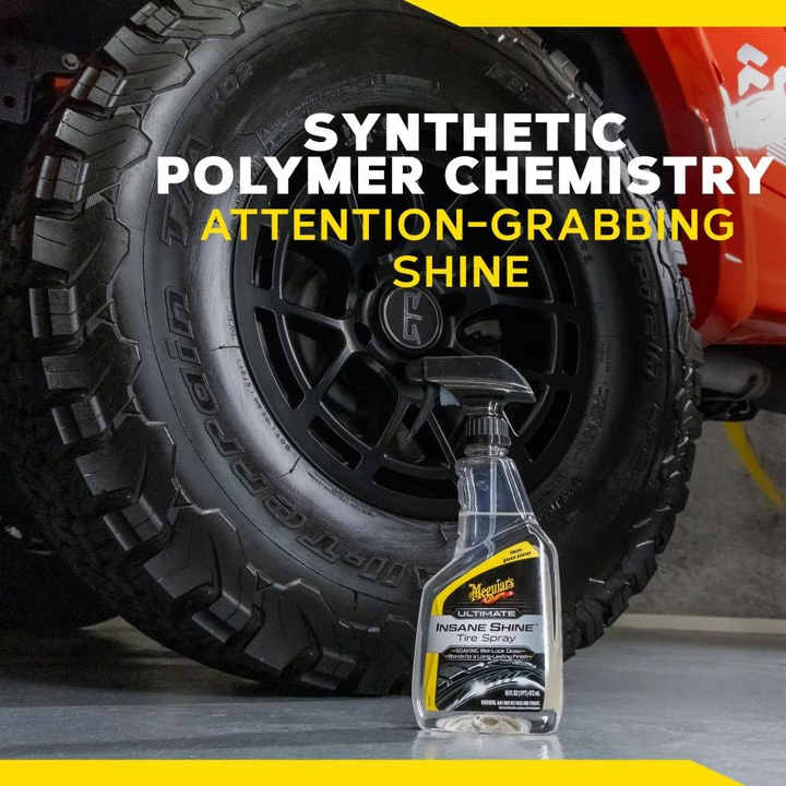 Meguiar's G250816 Ultimate Insane Shine Tire Spray - Premium Tire Dressing with a Lasting High Gloss