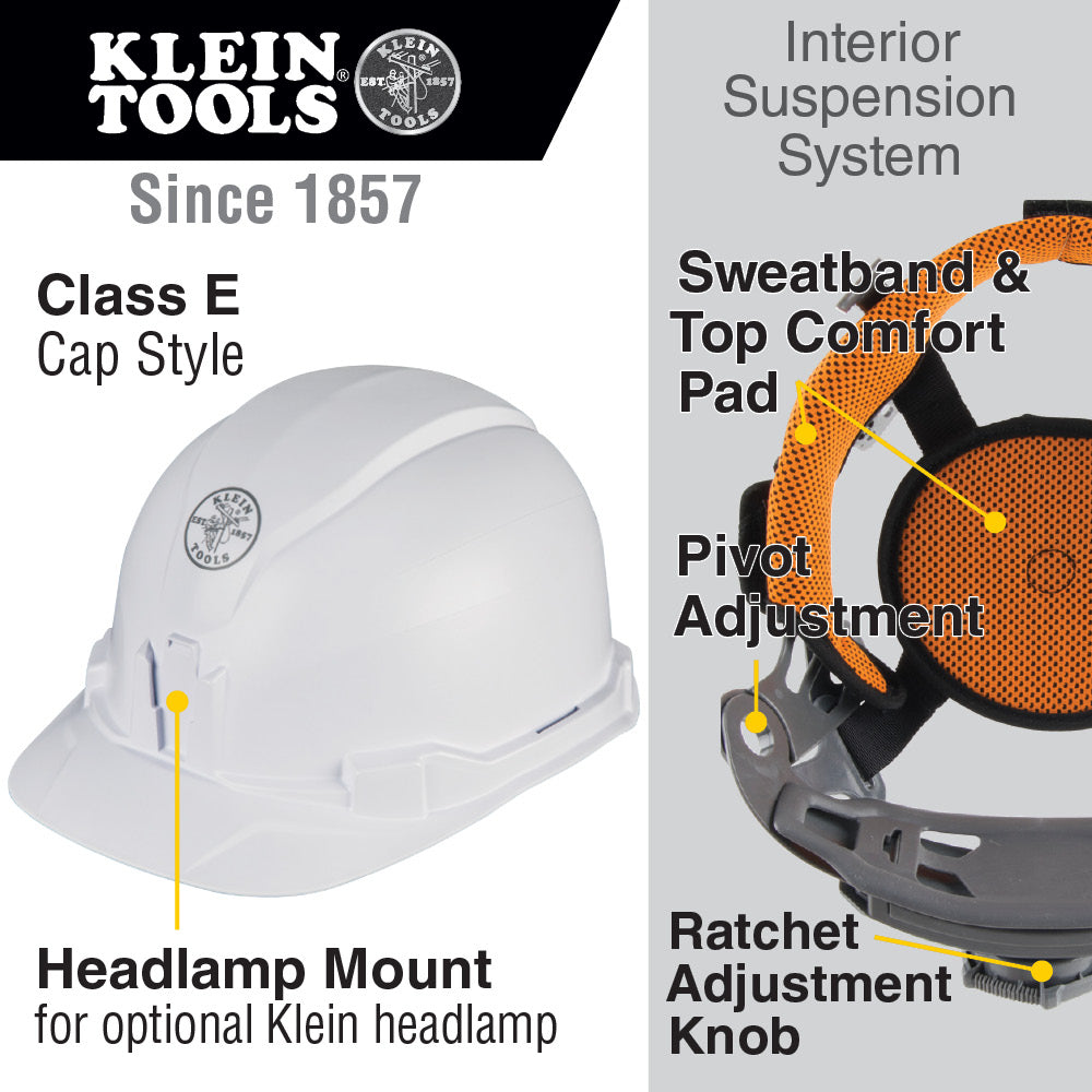 Klein Tools 60100 Hard Hat, Non-vented, Cap Style